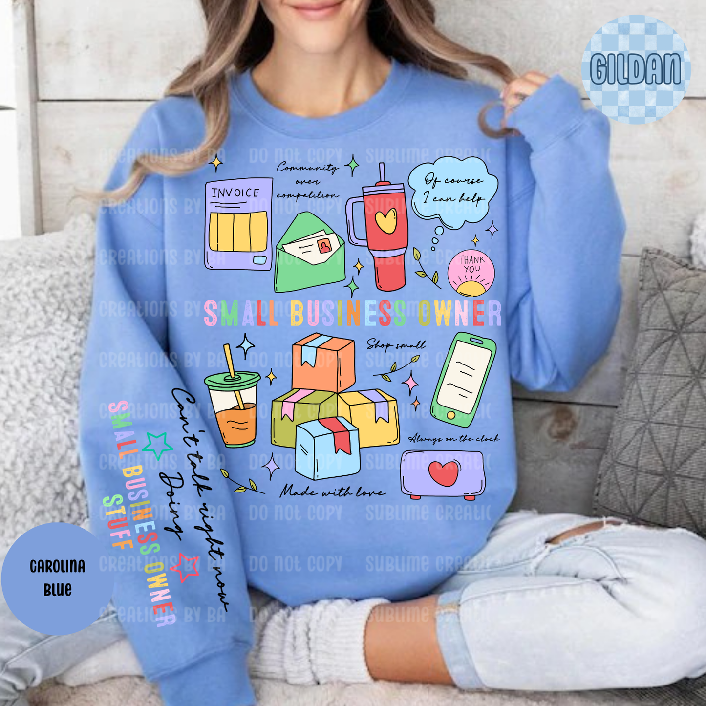 Small Business Owner Doodle Occupational Sweatshirt
