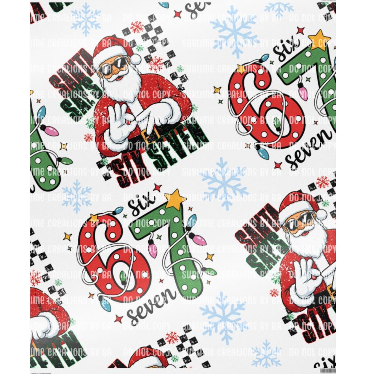 Santa & Number 67 Festive Wrapping Paper