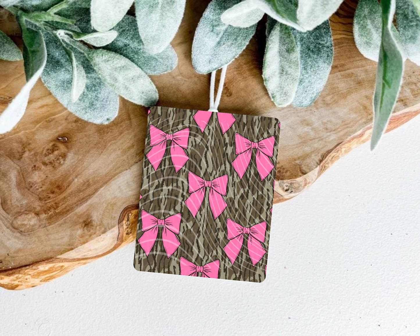 Camo Pink Bow Seamless Felt Freshie