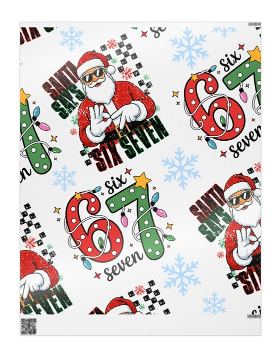 Santa & Number 67 Festive Wrapping Paper