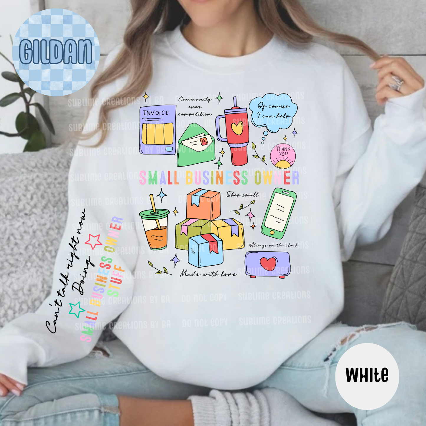 Small Business Owner Doodle Occupational Sweatshirt