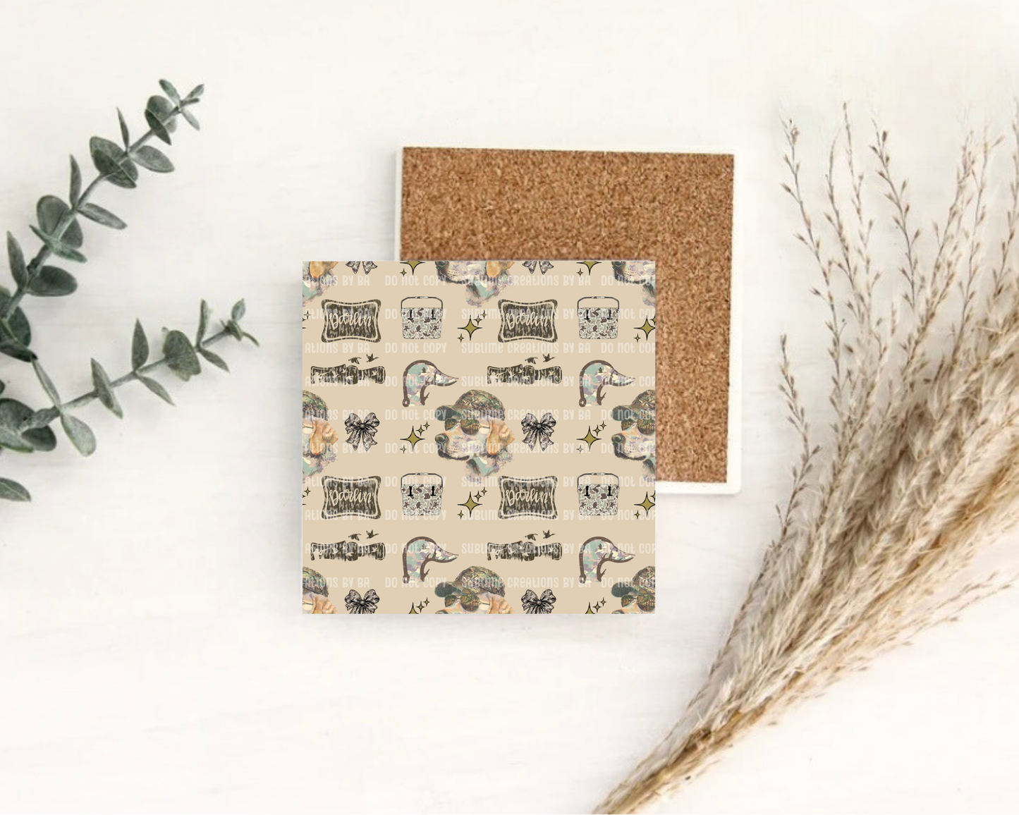 Camo Hunting Dog Desk Coaster