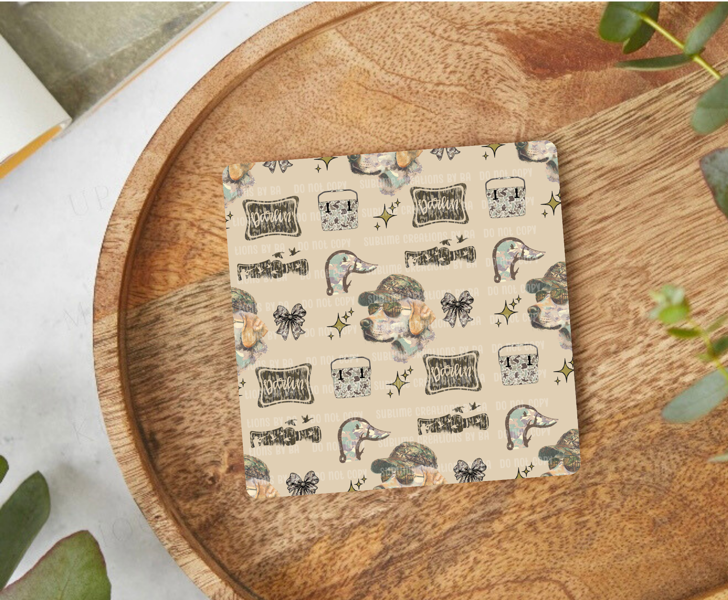 Camo Hunting Dog Desk Coaster