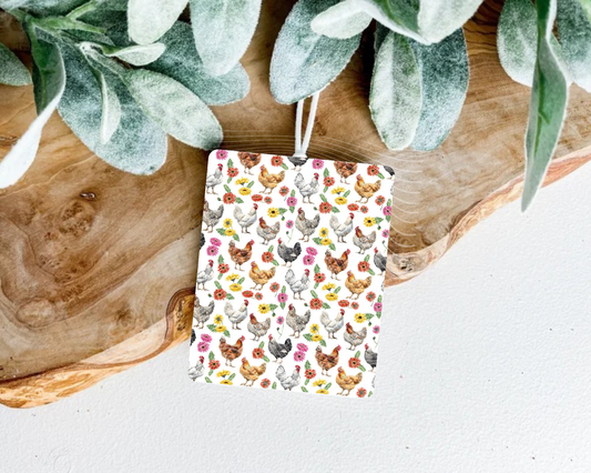 Floral Chicken Pattern Felt Freshie