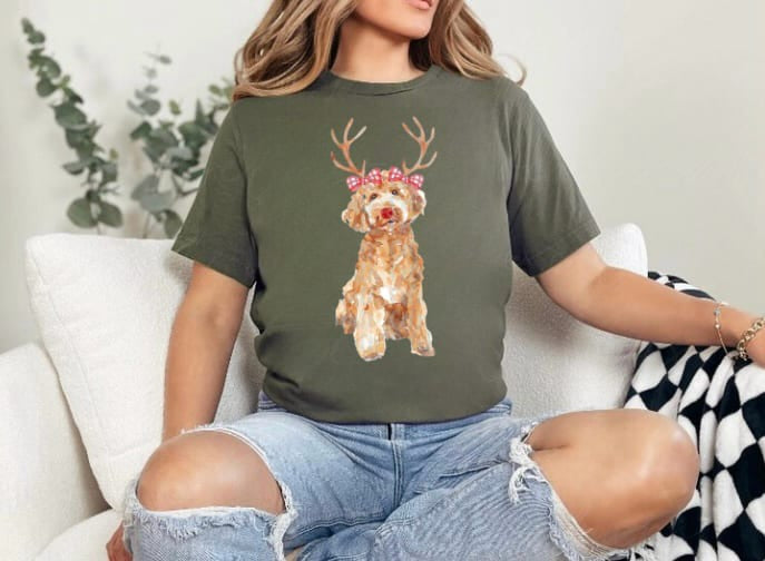 Watercolor Dogs Christmas Tees