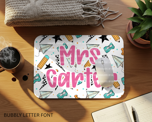 School Girl Personalized Teacher Mouse Pad