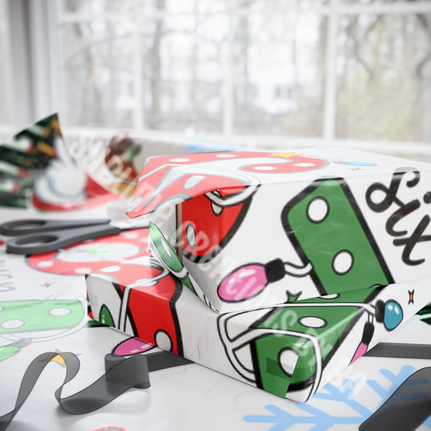 Santa & Number 67 Festive Wrapping Paper