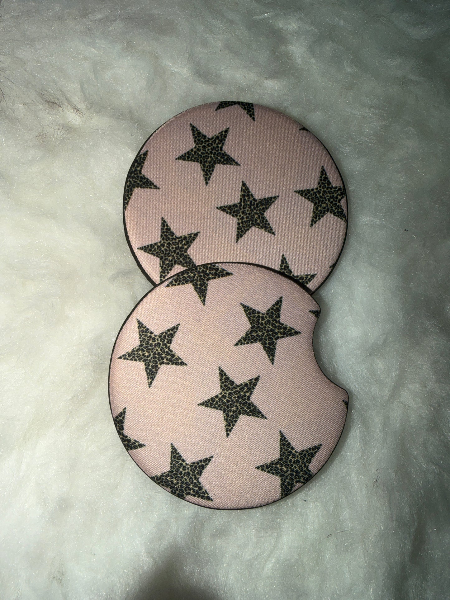 Leopard Stars Seamless Car Coaster Sets