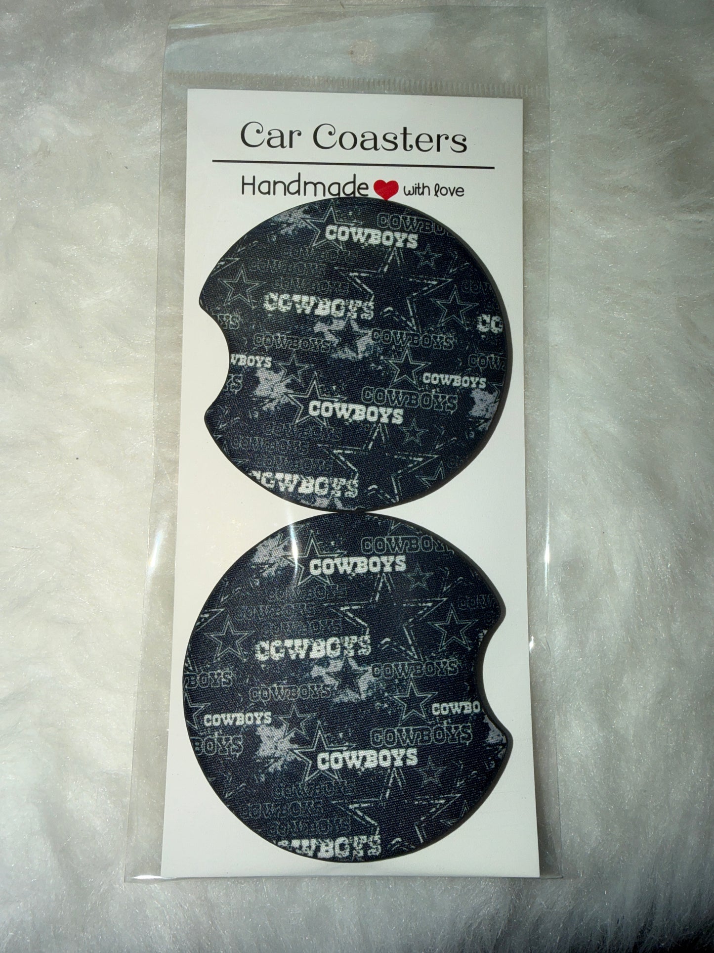 Cowboys Print Car Coaster Set