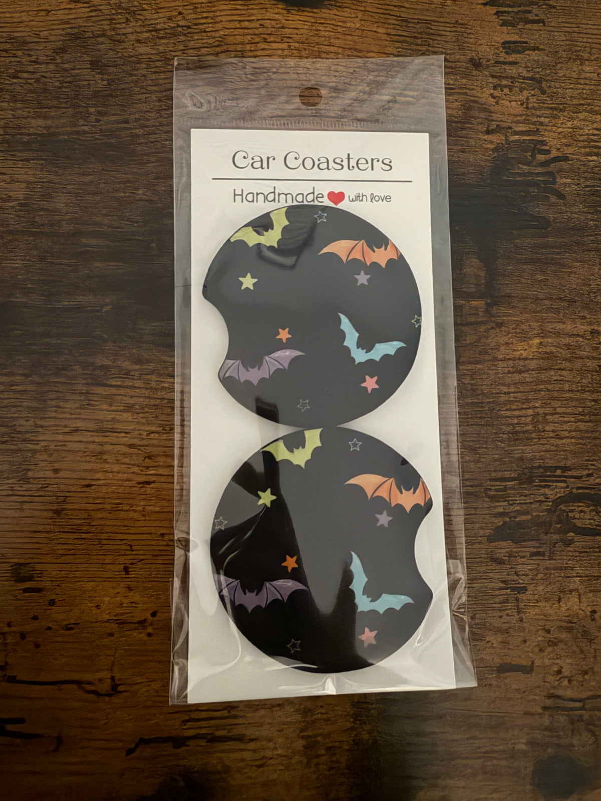 Colorful Bats Seamless Car Coaster Sets