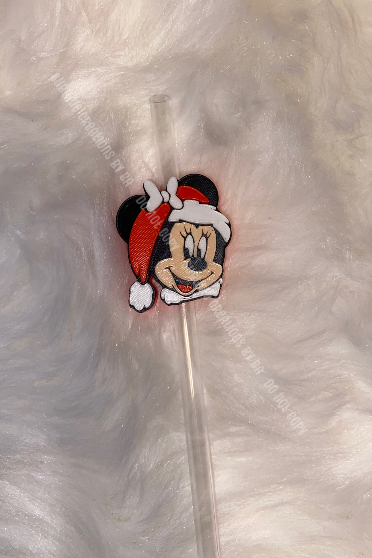 Christmas Mouse 3D Straw Topper