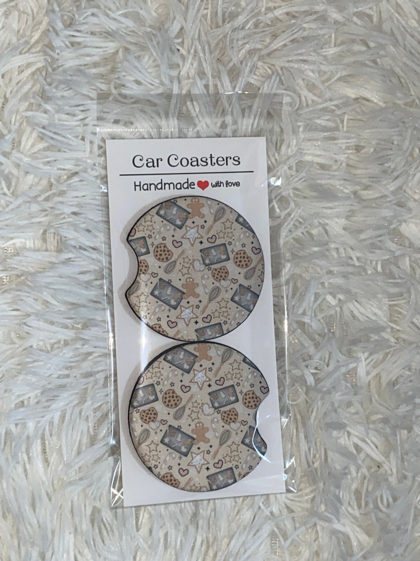 Cookie Tray Print Car Coaster Set