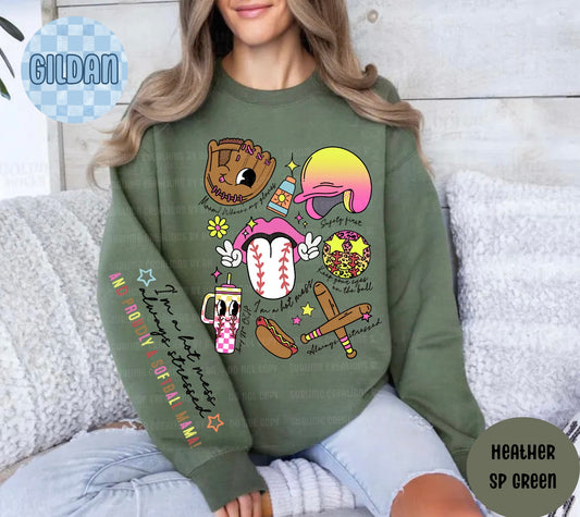 I’m a Hot Mess Always Stressed and Proudly a Softball Mama Sweatshirt