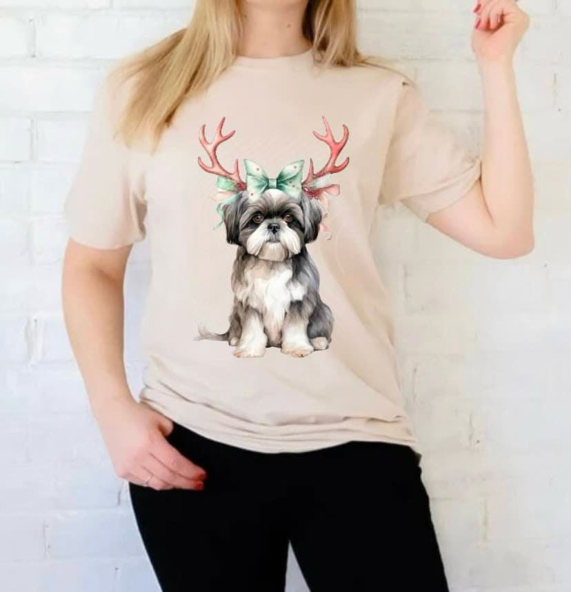 Watercolor Dogs Christmas Tees