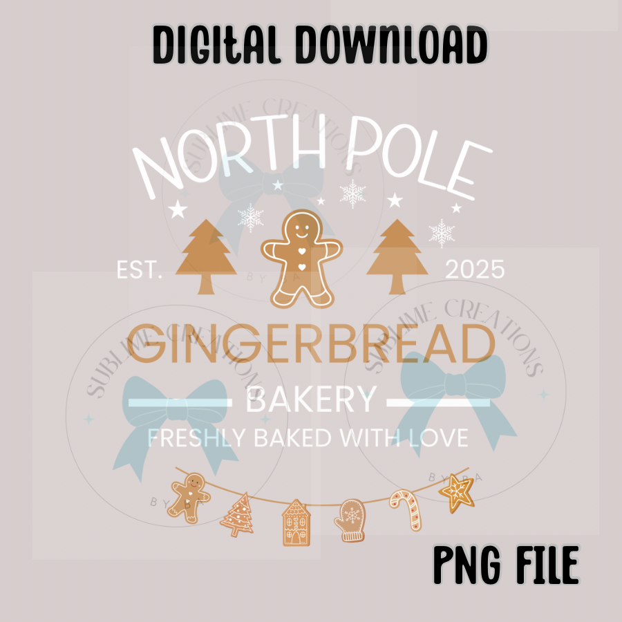 North Pole Gingerbread Bakery PNG Digital File ONLY