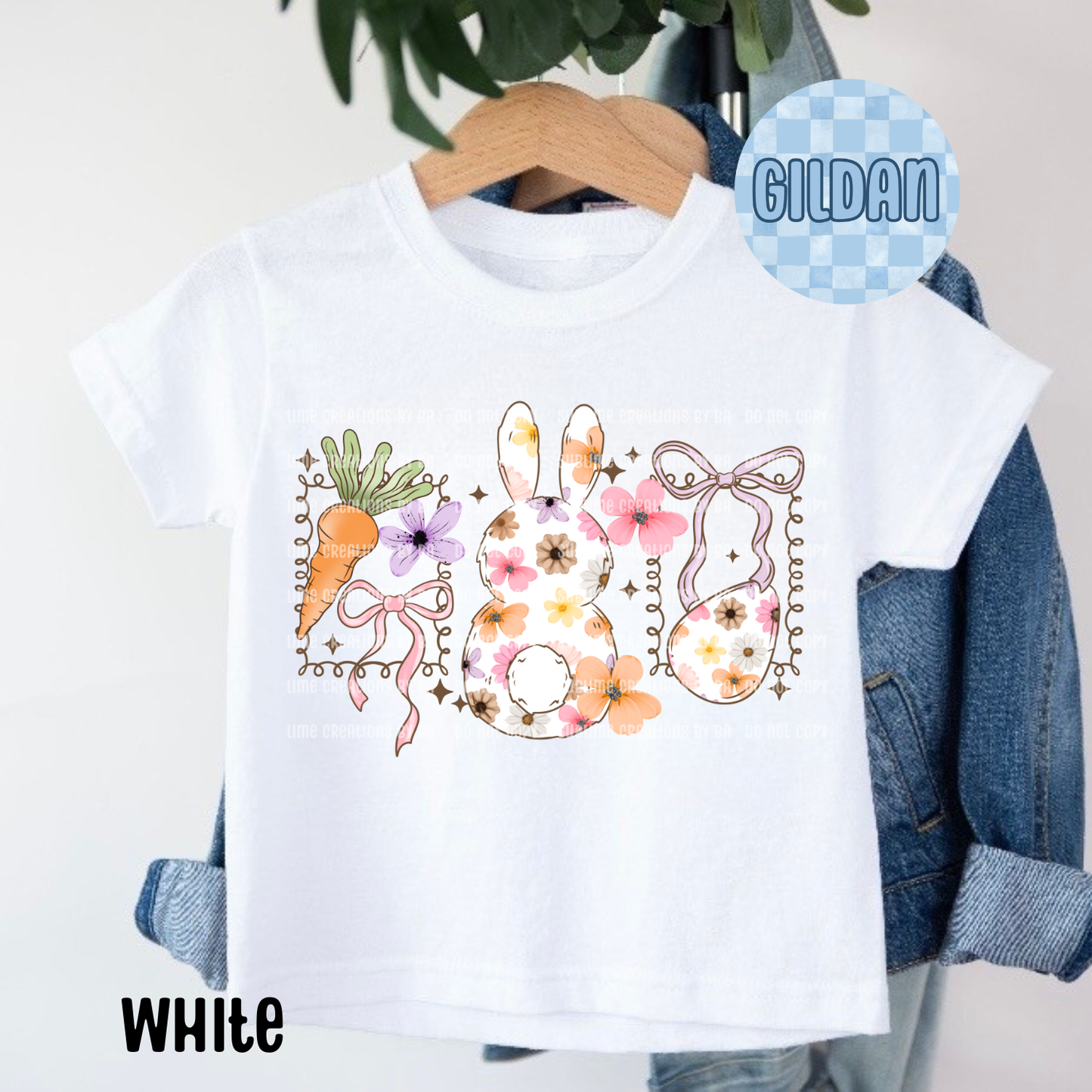 Bunny Floral Frames Kids Youth Tee
