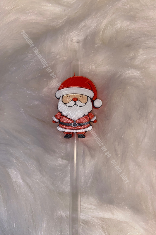 Santa 3D Straw Topper