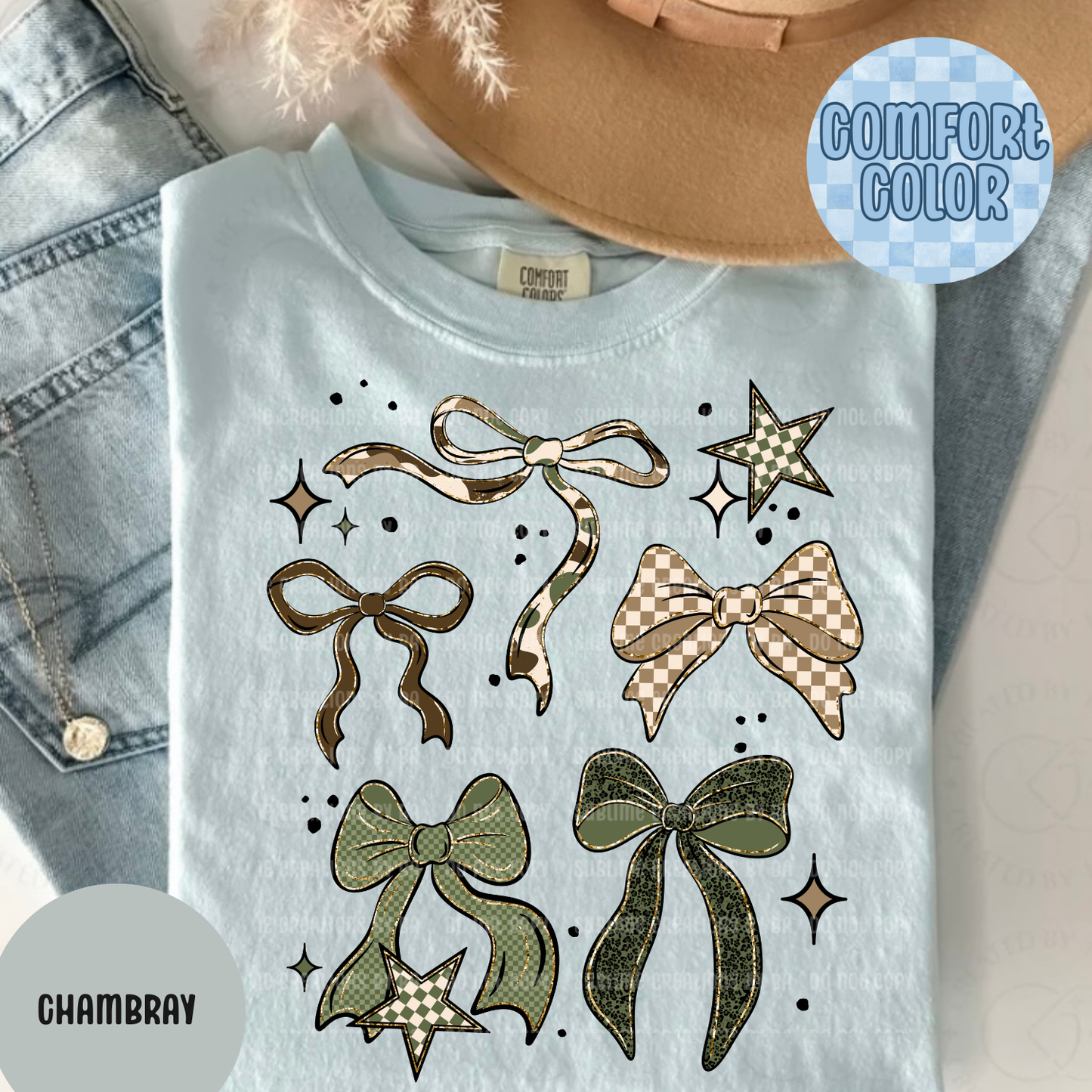 Camo and Bows Shirt Adult Shirt