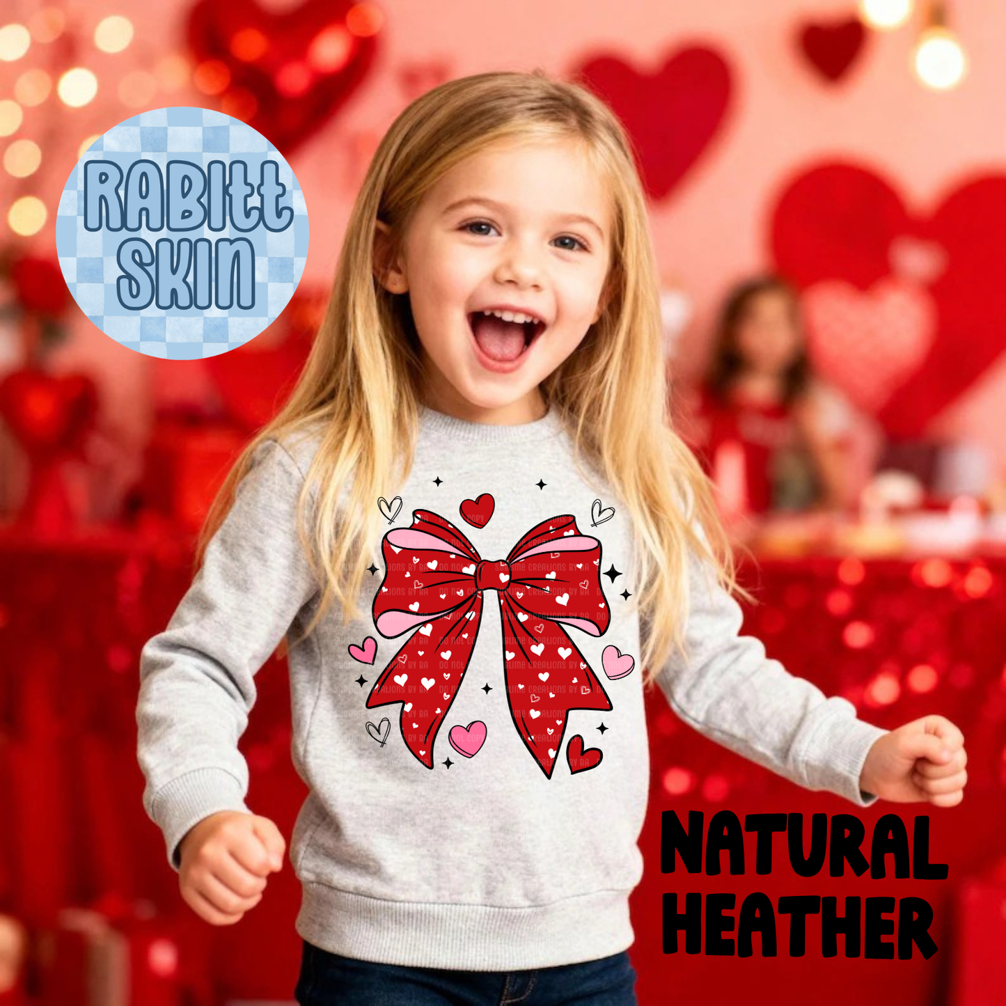 Heart Bow Toddler/Youth Sweatshirt