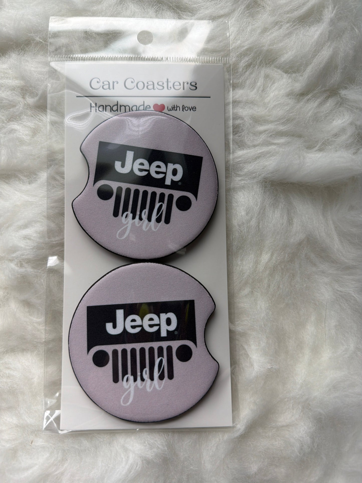 Jeep Girl Print Car Coaster Set