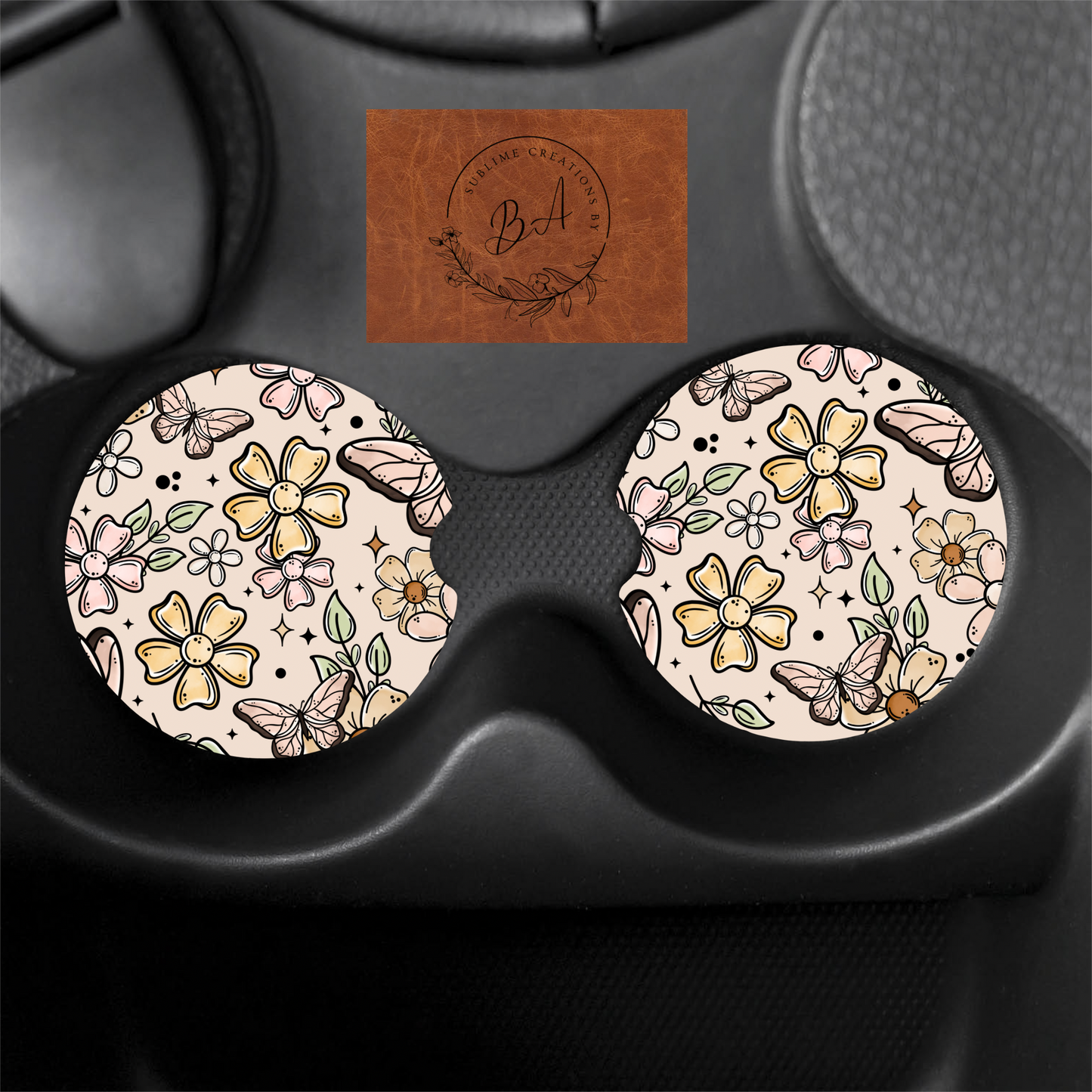 Every Moment Print Car Coaster Set