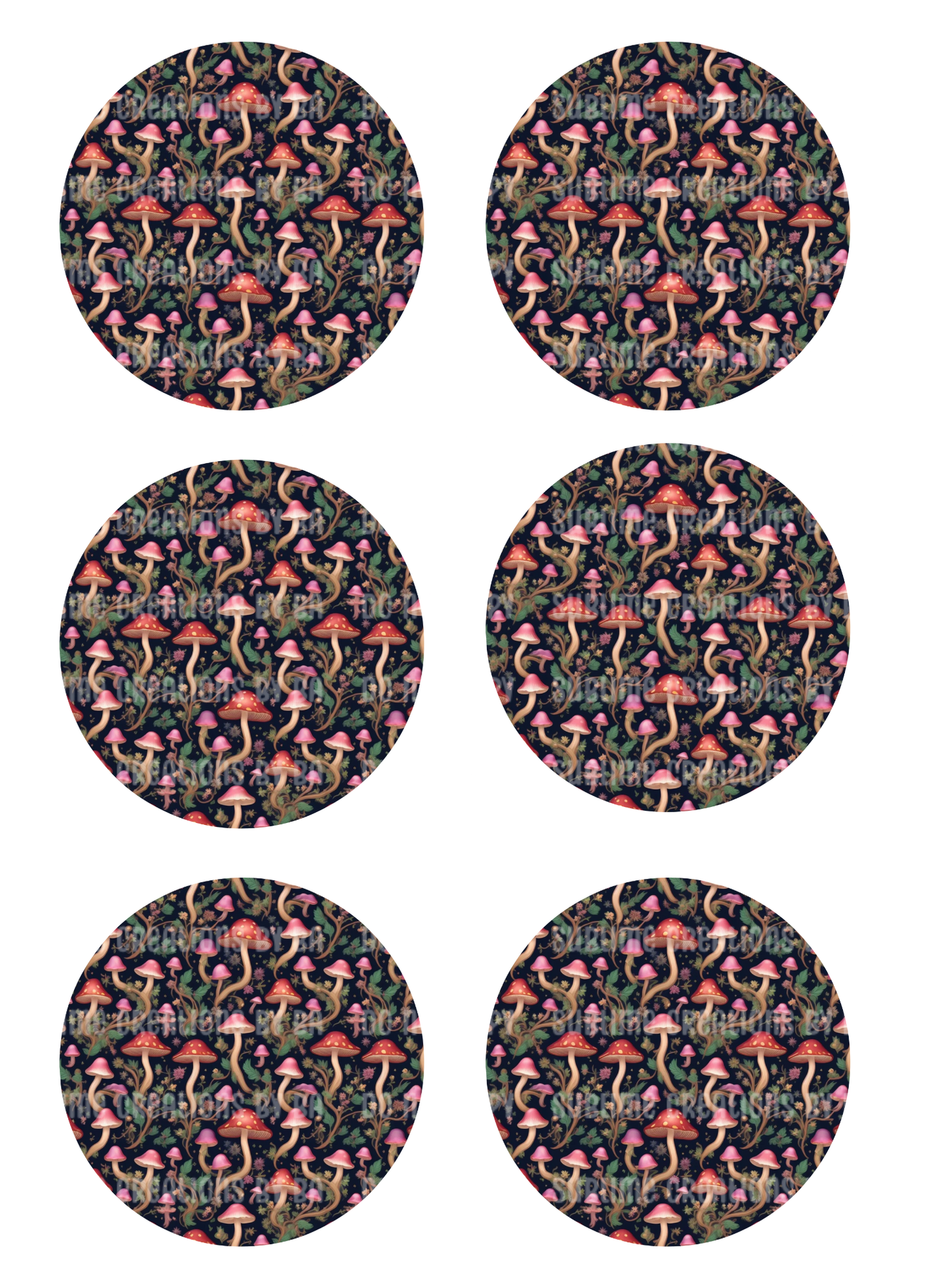 Mushrooms Sublimation Transfer Sheet