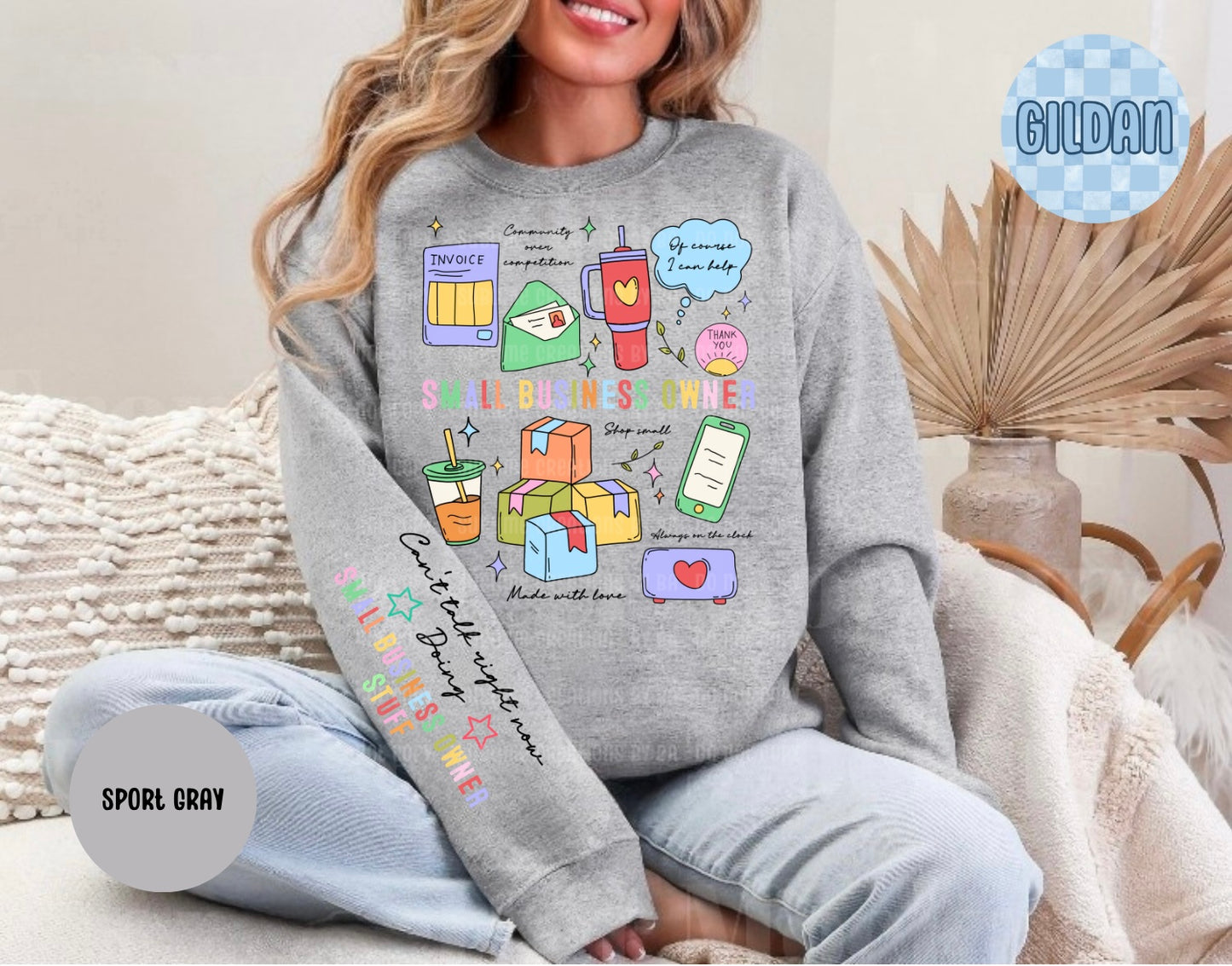 Small Business Owner Doodle Occupational Sweatshirt