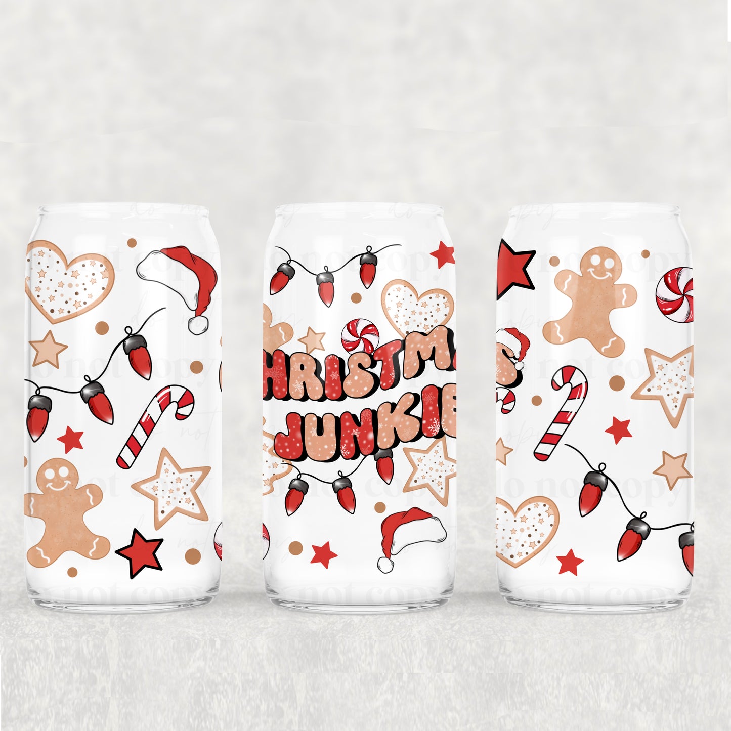 Winter/Christmas Frosted Libbey Cups