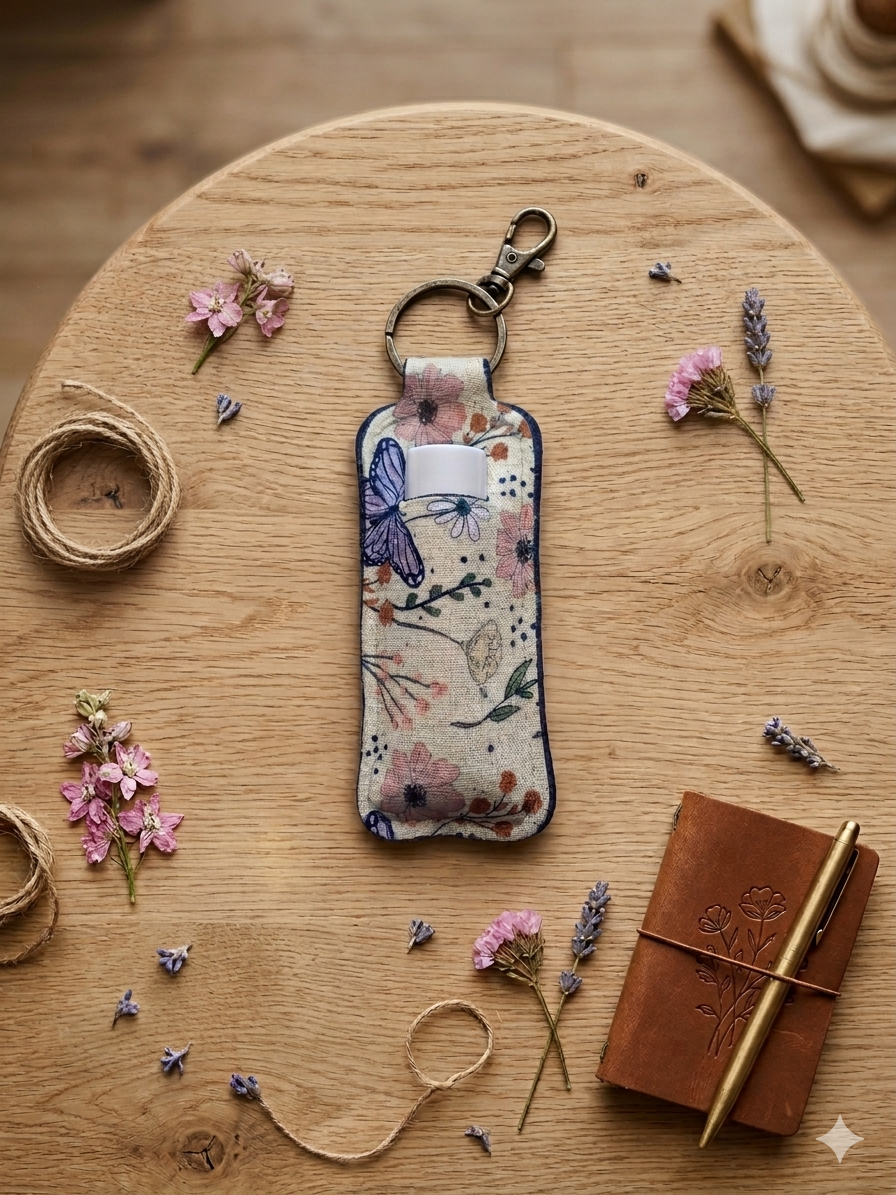 Wildflower Lip Balm Holder Keychain