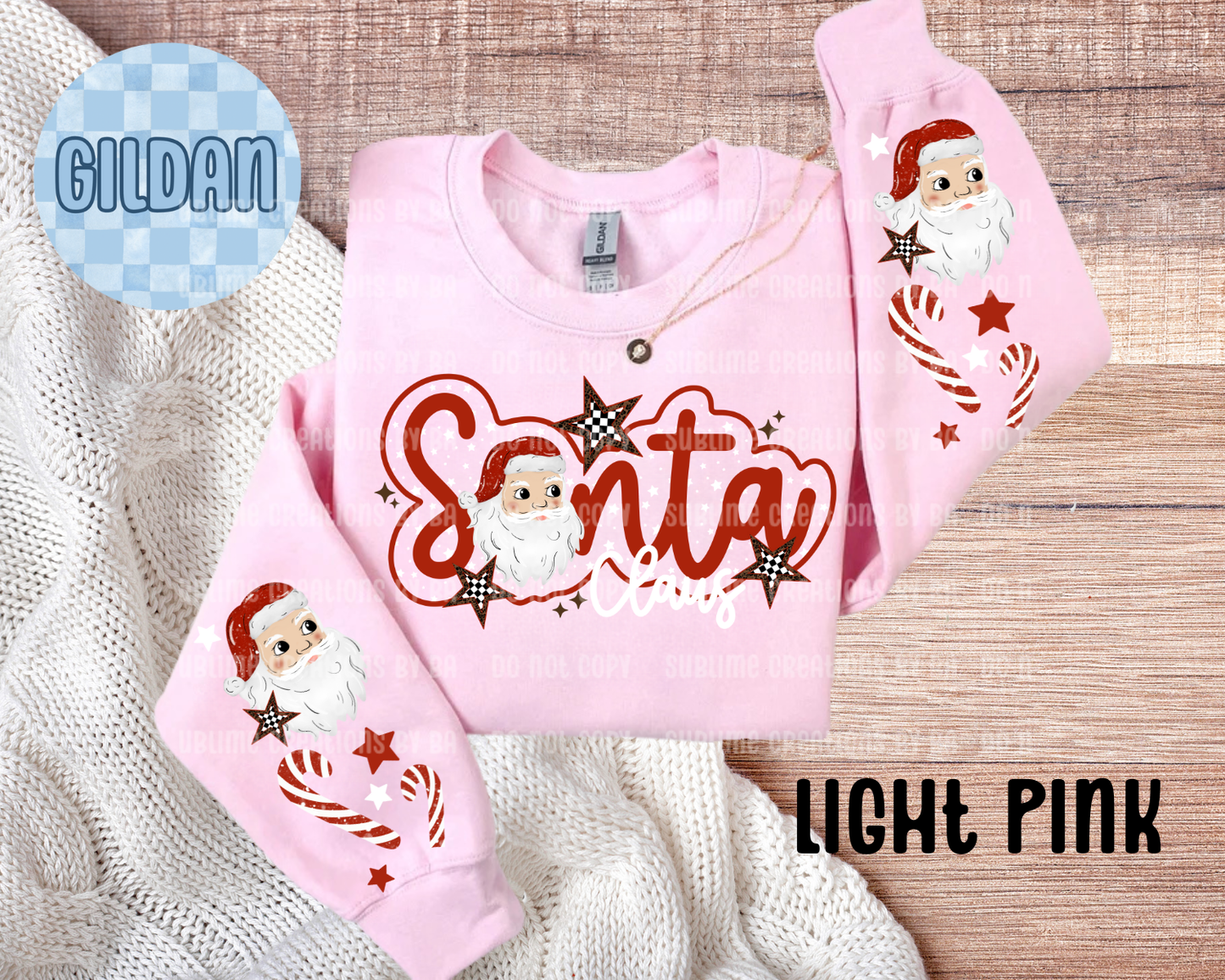 Santa Claus Adult Sweatshirt with Sleeve Print