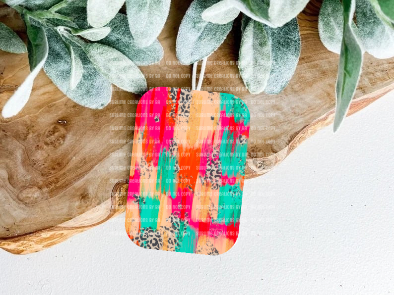 Leopard Colorful Brushstroke  Felt Freshie