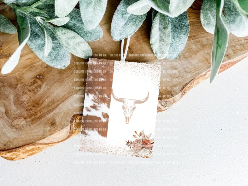 Skull Cow Felt Freshie