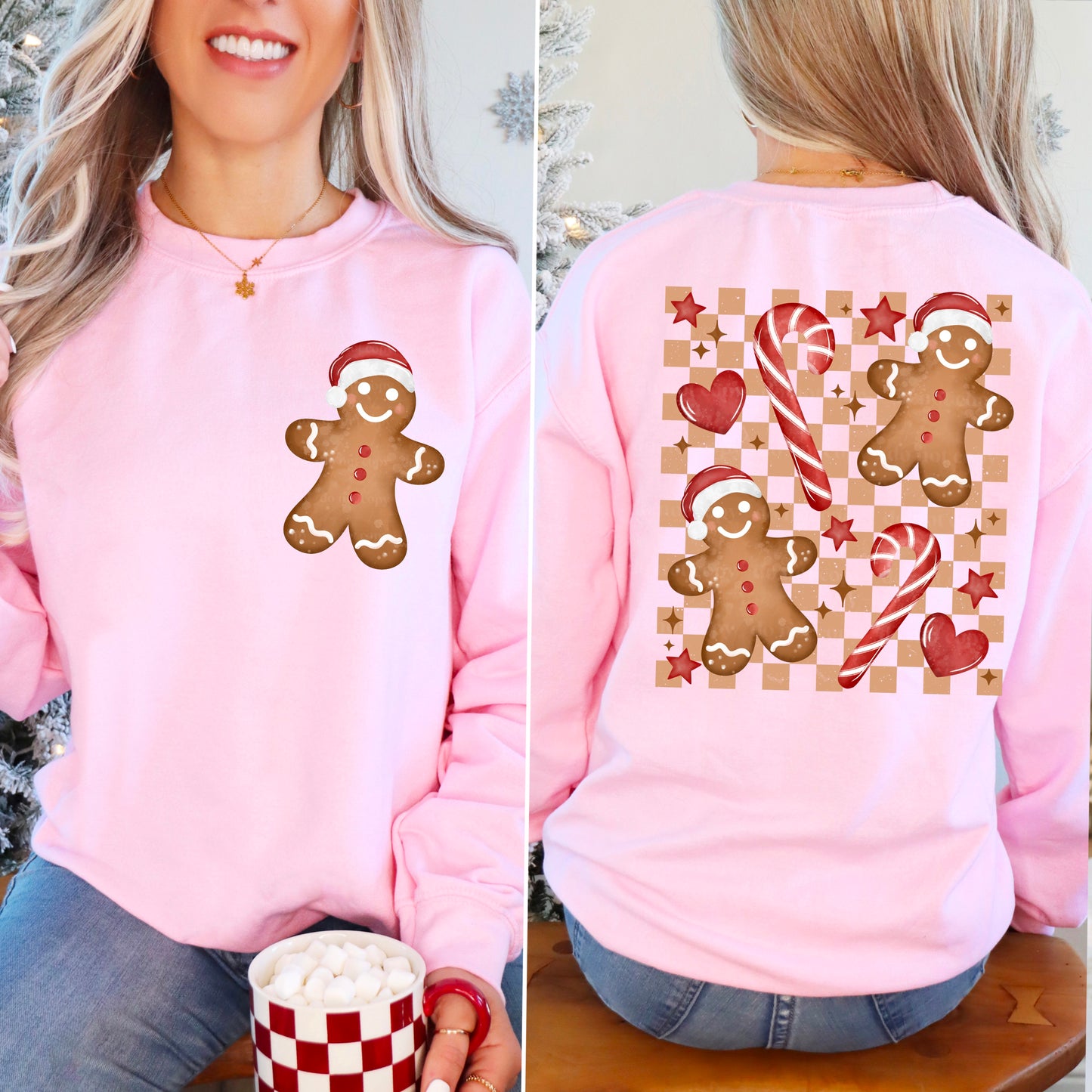 Gingerbread Checkered Sweatshirt