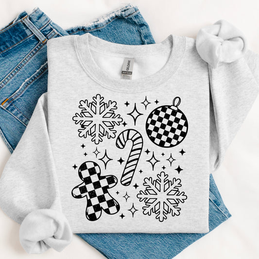 Christmas Checker Doodle Sweatshirt