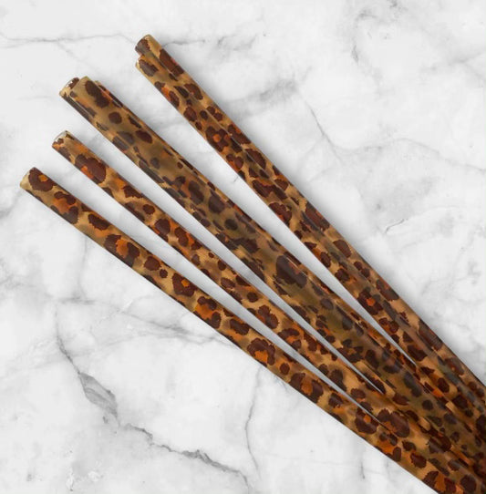 9 in Cheetah print straws