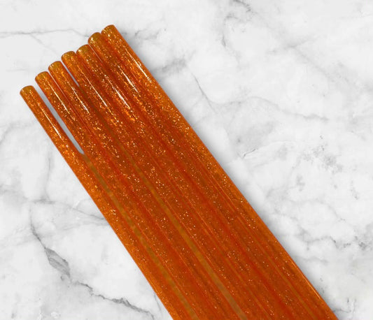 11 in Orange Glitter Straw