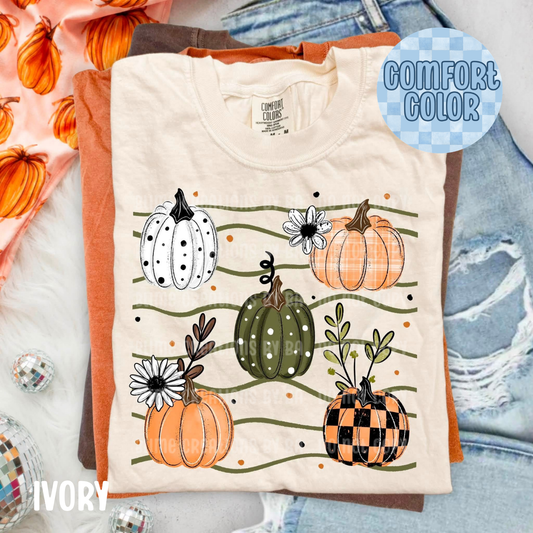 5 Pumpkins and Wavy Lines Apparel