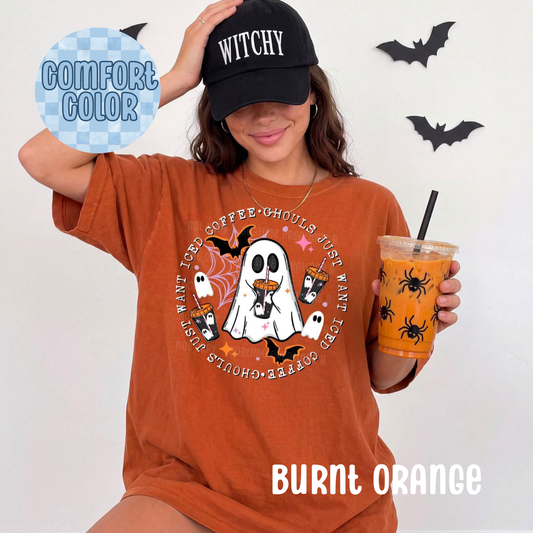 Ghouls Just Want Iced Coffee Circle Apparel
