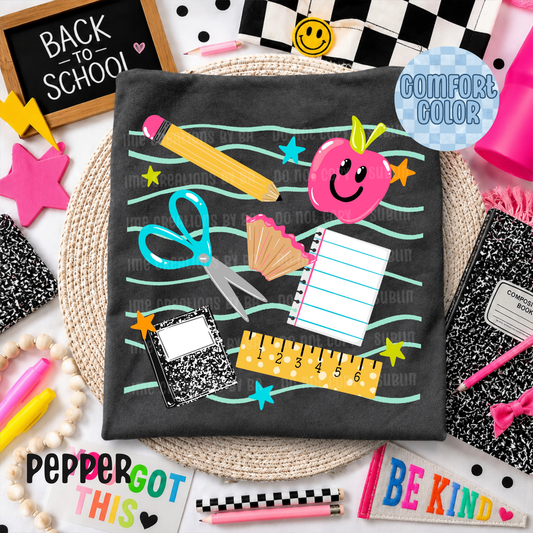 School Supplies Wavy Lines Apparel