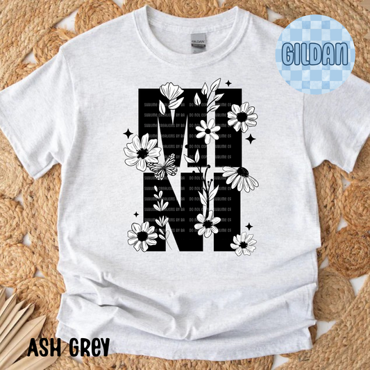 Mini B&W Florals Youth Tee