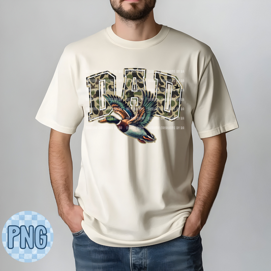 Dad Camo Flying Mallard Duck PNG Digital File ONLY
