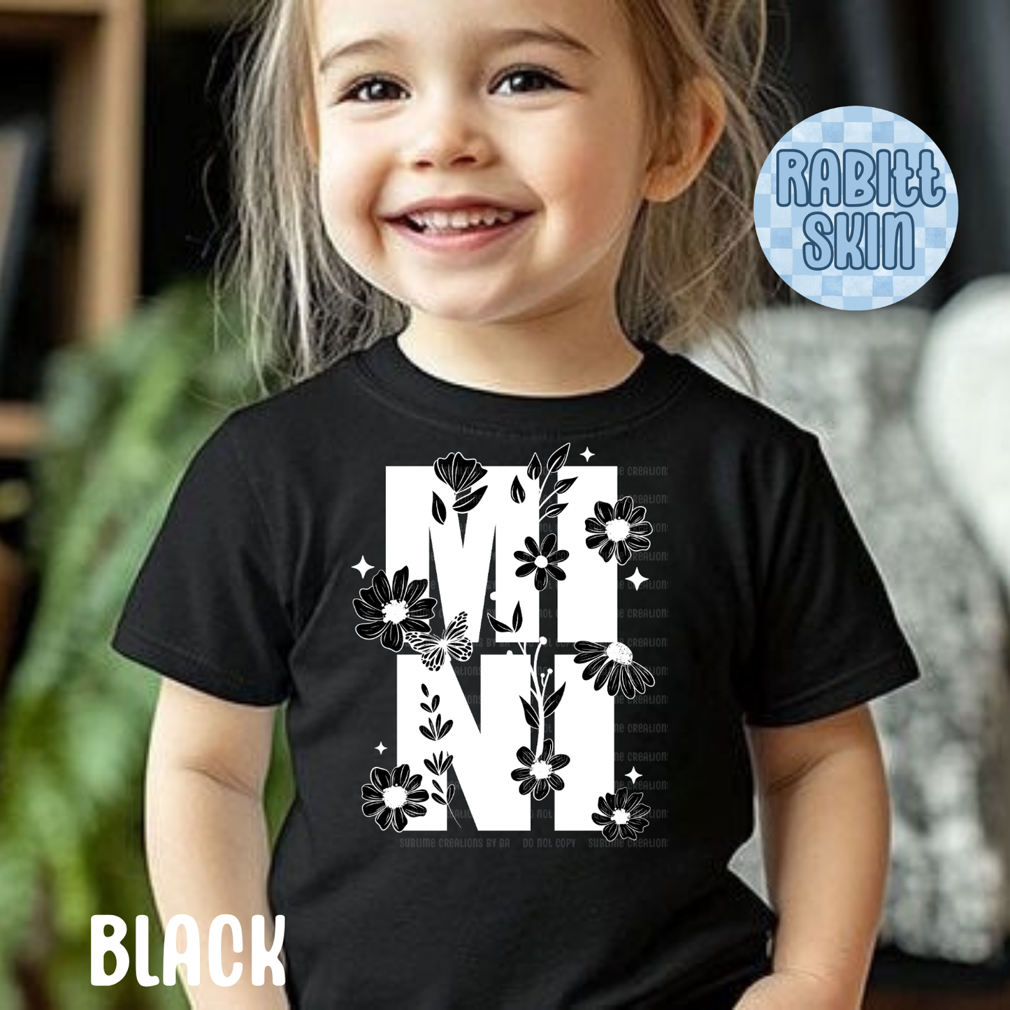Mini B&W Florals Youth Tee
