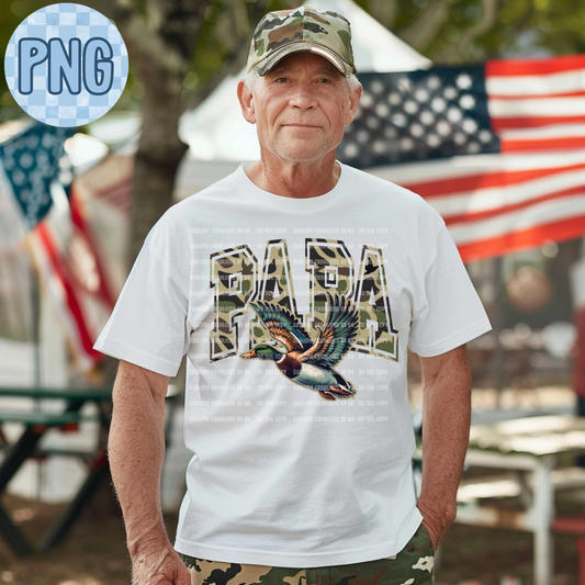 Papa Camo Flying Mallard Duck PNG Digital File ONLY