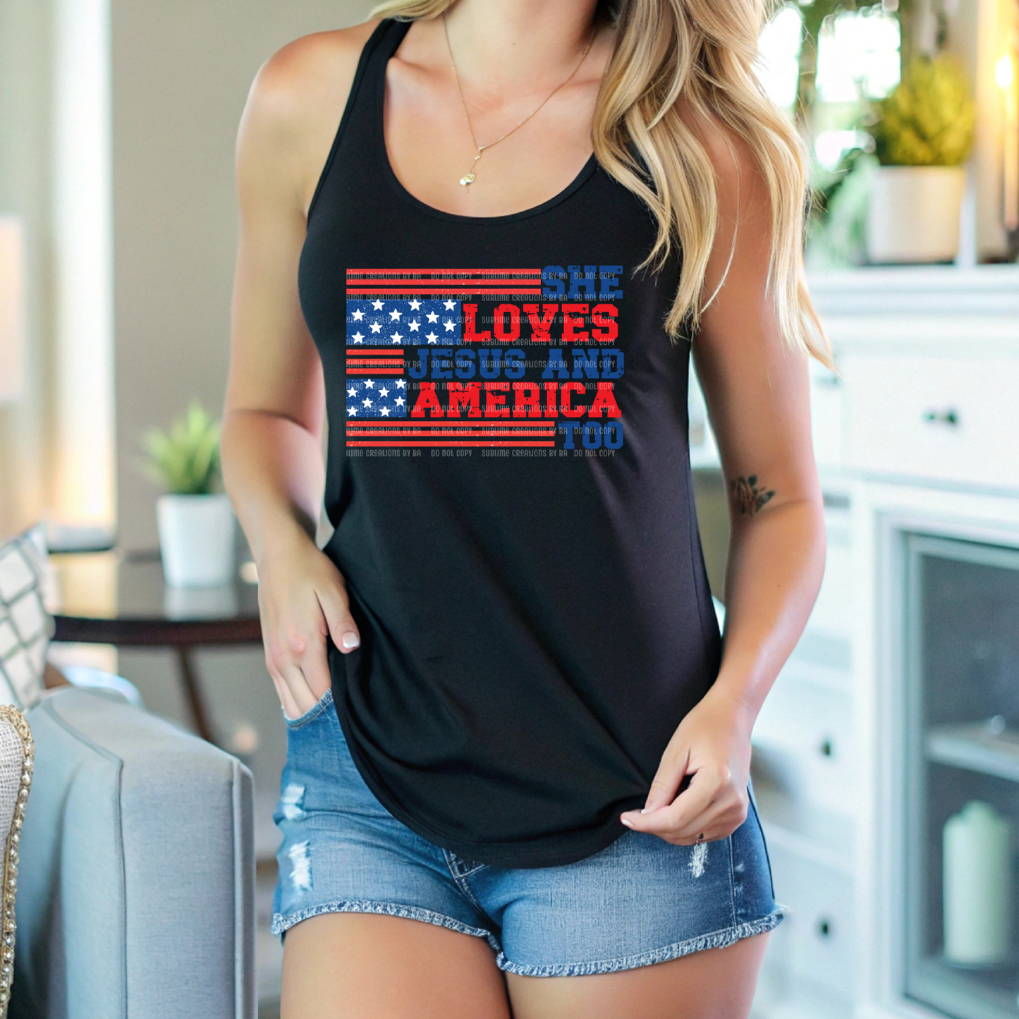 She Loves Jesus And America Too PNG Digital File ONLY