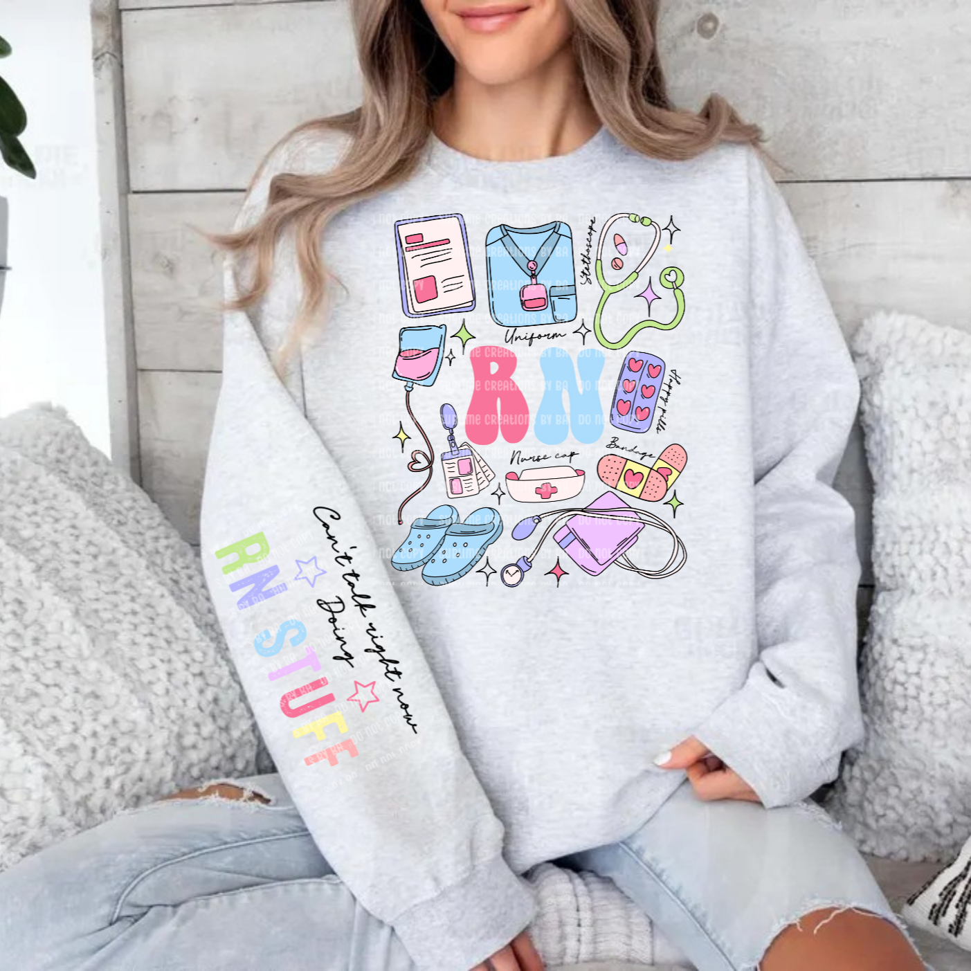 RN Doodle Occupational Crewneck/Sweatshirt or Longsleeve