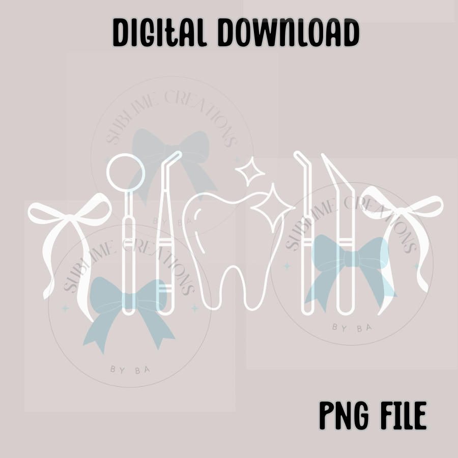 Dental Bow Outline PNG Digital File ONLY