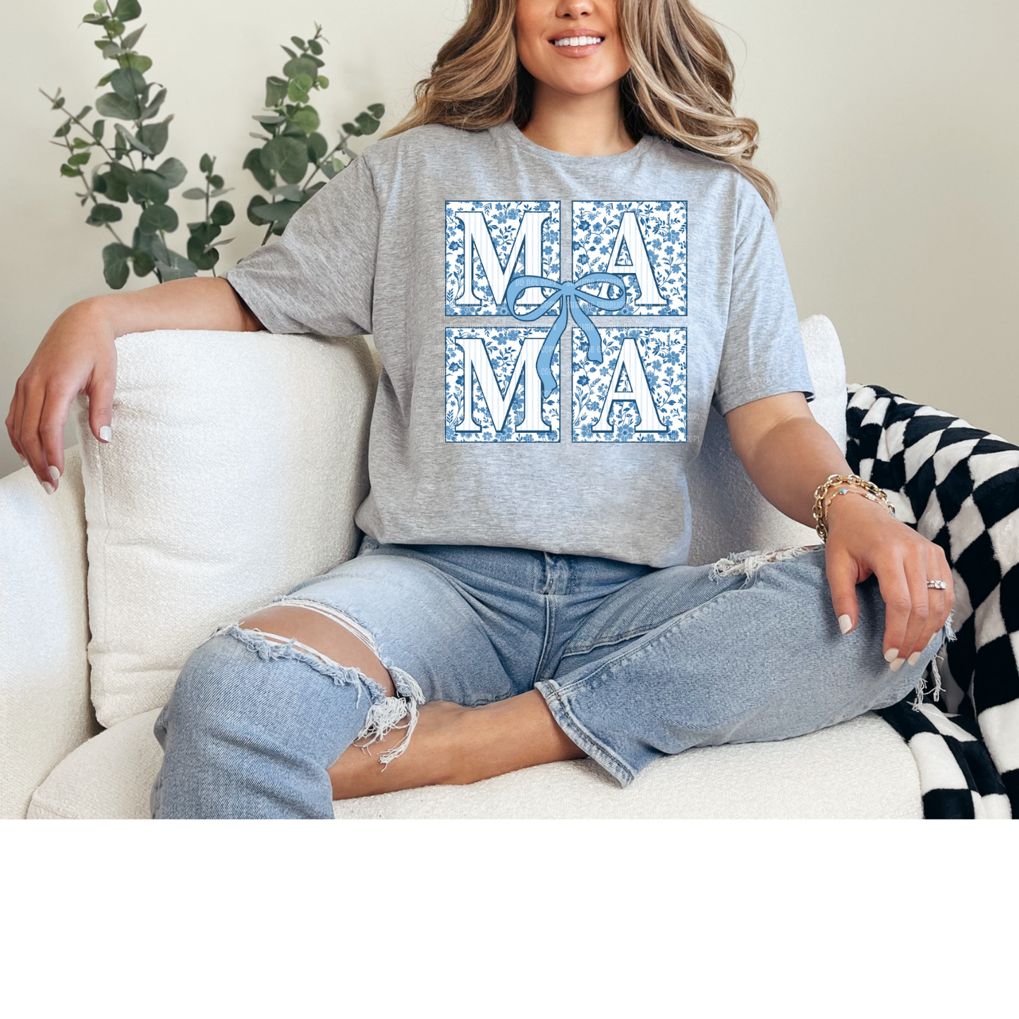 Blue Floral Chinoise Coquette Tee