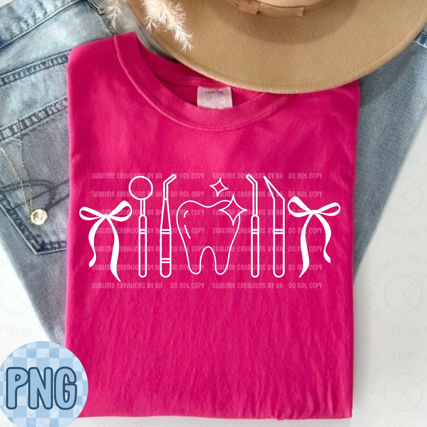 Dental Bow Outline PNG Digital File ONLY