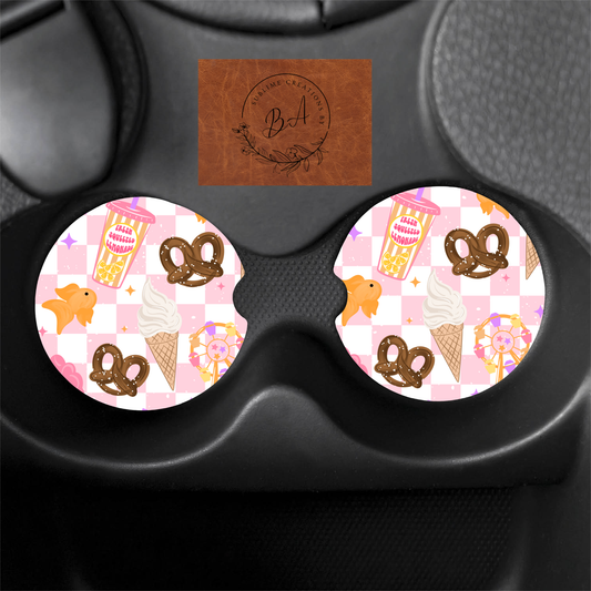 Carnival Seamless Print Car Coaster Set