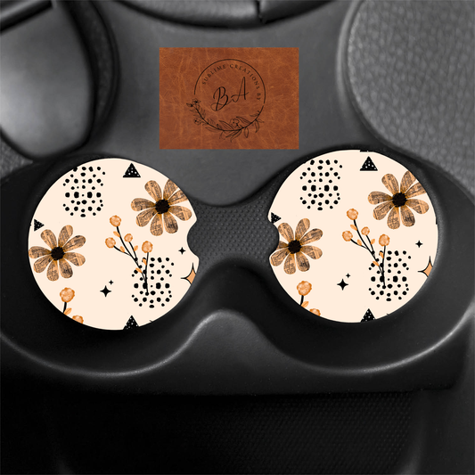 Life is Tough Seamless Print Car Coaster Set